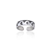 Beach Waves Sterling Silver Toe Ring TR252 - DiveSilver Jewelry